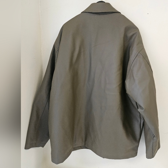 Good American Faux Leather Chore Zipper Front Collared Jacket Size 2 XL NW0T - Picture 3 of 10
